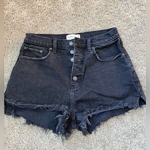 Abercrombie & Fitch Curve Love Black High Rise Mom Shorts